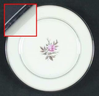 Noritake Roanne Dinner Plate, Fine China Dinnerware   Taupe Bands, Pink Rose Cen
