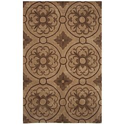 Hand tufted Dynasty Brown Rug (50 X 79) (PolyacrylicPile Height 1.5 inchesStyle TraditionalPrimary color BrownSecondary color IvoryPattern GeometricTip We recommend the use of a non skid pad to keep the rug in place on smooth surfaces.All rug sizes 