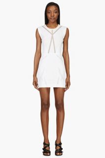 Iro White And Ivory Panelled Cut_out Dress