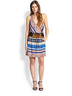 Diane von Furstenberg New Oblixe Silk Wrap Dress   Desert Bands