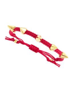 Spike Drawstring Bracelet, Fuchsia