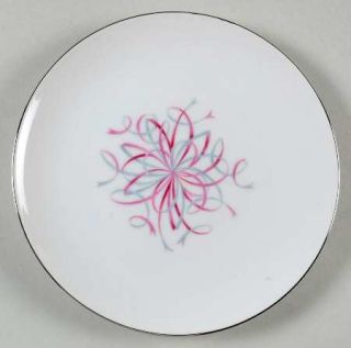 Jaeger Bon Ton Bread & Butter Plate, Fine China Dinnerware   Pink & Gray Ribbons
