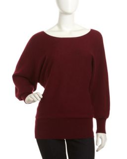 Cashmere Dolman Sleeve Tunic, Red