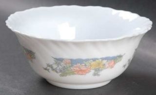 Arcopal Florine Fruit/Dessert (Sauce) Bowl, Fine China Dinnerware   Pink & Blue