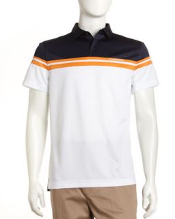 Gustavo Striped Golf Shirt, Blueberry