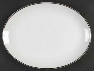 Norcrest Classic 12 Oval Serving Platter, Fine China Dinnerware   Thick Platinu