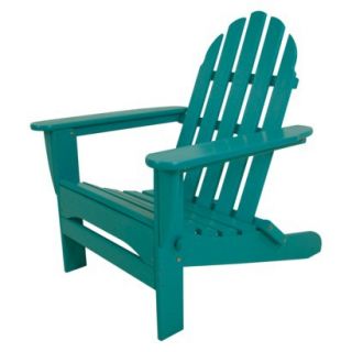 Polywood Classic Folding Patio Adirondack Chair   Aruba