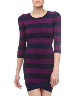 Kendall Striped Knit Dress, Navy