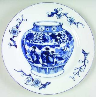 Haldon Blue Vases Dinner Plate, Fine China Dinnerware   Blue Vases & Flowers