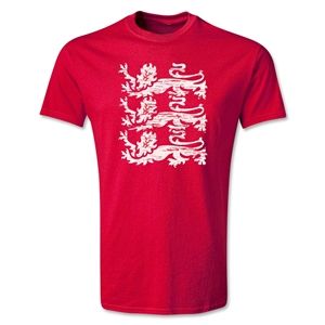 Who Are Ya Designs England Three Lions T Shirt (Red)