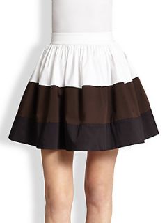 Kate Spade New York Colorblock Coreen Skirt   Fresh White Brown Black