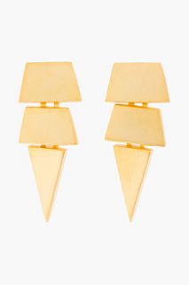 Eddie Borgo Gold Scaled Triangle Earrings