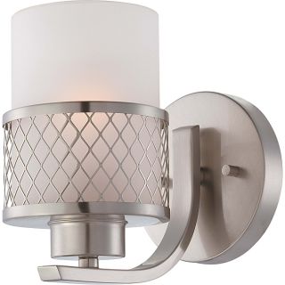 Fusion Nickel And Frosted 1 light Vanity Fixture