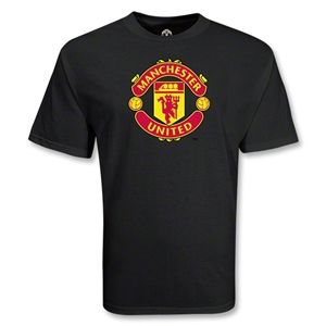 Euro 2012   Manchester United Big Crest Soccer T Shirt (Black)