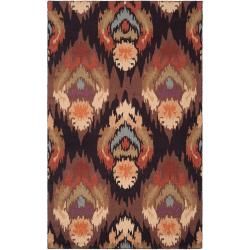 Hand hooked Benton Brown Rug (5 X 8)