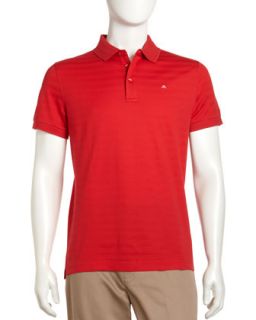 Rubi Slim Shadow Stripe Golf Shirt, Red