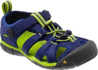 Childrens Keen Seacamp II CNX   Blue Depths/Lime Green Bungee Lace Shoes