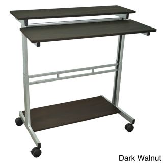 Luxor Mobile Stand up Computer Presentation Cart With Silver Gray Frame