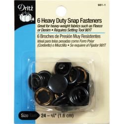 Heavy Duty Snap Fasteners 5/8 6/pkg  Black