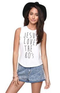 Womens Riot Society Tee   Riot Society Jesus Loved The 80s Music T Shirt