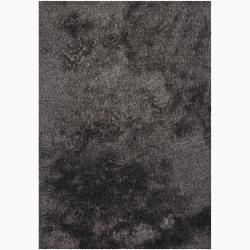 Handwoven Gray/brown Mandara Shag Rug (79 X 106)