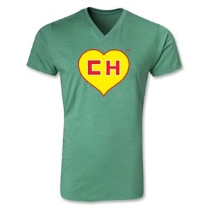 hidden Chapulin V Neck T Shirt (Heather Green)