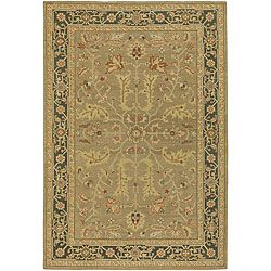 Hand knotted Gold Mandara Wool Rug (79 X 106) (GreenPattern OrientalMeasures 0.25 inch thickTip We recommend the use of a non skid pad to keep the rug in place on smooth surfaces.All rug sizes are approximate. Due to the difference of monitor colors, so