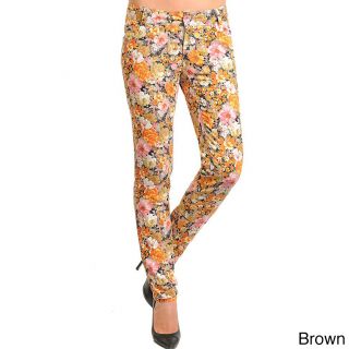 Stanzino Womens Floral Print Skinny Pants