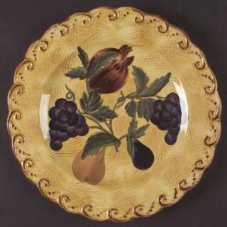Pompeii Dinner Plate, Fine China Dinnerware   Raymond Waites,Fruits,Yellow Or Bl