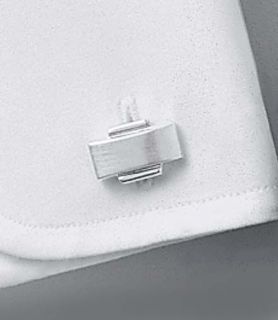 Classic Brushed Silver Rectangle Cufflinks JoS. A. Bank