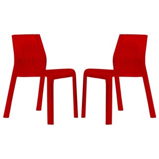 Denville Transparent Red Plastic Dining Accent Chair (set Of 2)