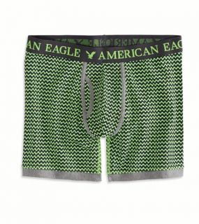 Green AE Wavy Stripe Athletic Trunk, Mens L