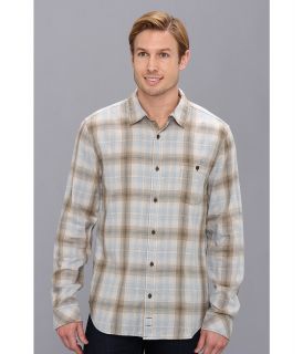 7 For All Mankind Plaid 1 Pocket Shirt Mens Long Sleeve Button Up (Tan)