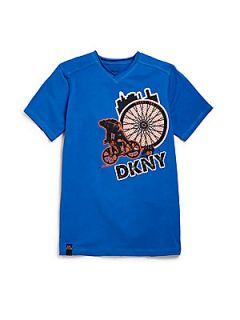 DKNY Boys Pedal The City Graphic Tee   Royal Blue