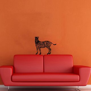 Zebra Precaution Animal Wall Vinyl Decal (Glossy blackAnimal Zebra Materials VinylIncludes One (1) wall decalEasy to apply; comes with instructions Dimensions 25 inches high x 35 inches wide )