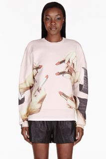 Msgm Pink Lipstick Toilet Paper Edition Sweatshirt