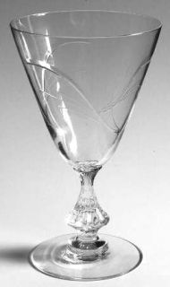Duncan & Miller Reverie (Cut) Water Goblet   Stem #D3, Cut Swirl On Bowl