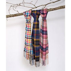 Joules Bracken Scarf Cssie Chk Frnch Nvy One Size