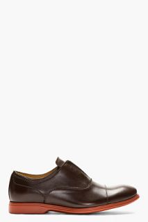 Ps Paul Smith Brown And Orange Buffed Leather Seymour Shoes