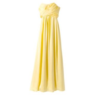 TEVOLIO Womens Satin Strapless Maxi Dress   Sassy Yellow   6