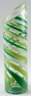Mikasa Rockswirl Green 18 Cylindrical Vase   Abby Modell,Green & White Swirls