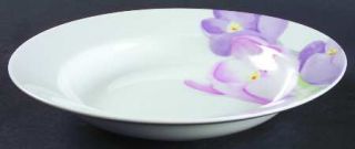 Mikasa Spring Crocus Rim Soup Bowl, Fine China Dinnerware   Pink & Purple Flower