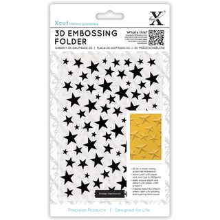 Xcut Universal A6 Embossing Folder 3d Stars