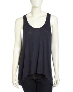 Paneled Slouchy Handkerchief Tank, Inky