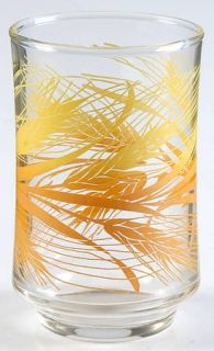 Libbey   Rock Sharpe Wheat (Decal Decoration) Juice Glass   Yellow Wheat Design