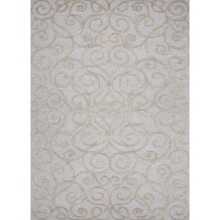 Transitional Floral Blue Wool/silk Tufted Area Rug (8 X 11)