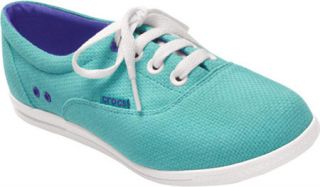 Womens Crocs LoPro Long Vamp Plim Sneaker   Island Green/White Casual Shoes