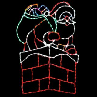 Brite Ideas Decorating 78 in. Outdoor LED Santa in Chimney Display   370 Bulbs