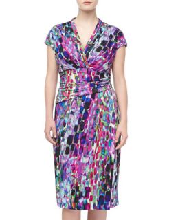 Sleeveless Stretch Knit Kaleidoscope Print Dress, Womens