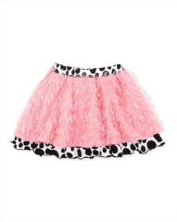Fringy Dotted Trim Skirt, 2T 4T